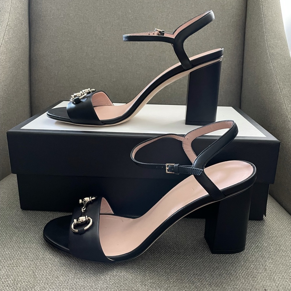 Gucci Black Horsebit Heel Sandals Authentic - Picture 3 of 14